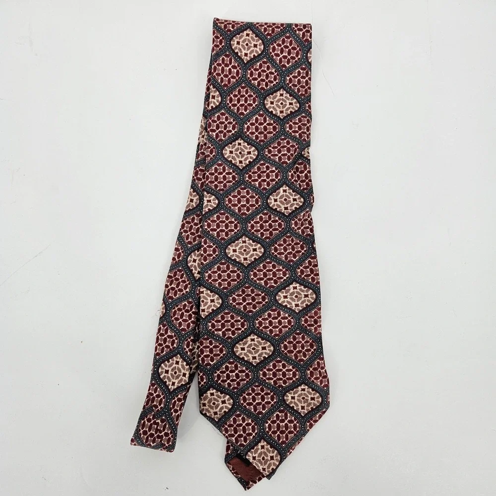 Christian Dior Monsieur Tie Mens Geometric All‎ Over Print Vintage